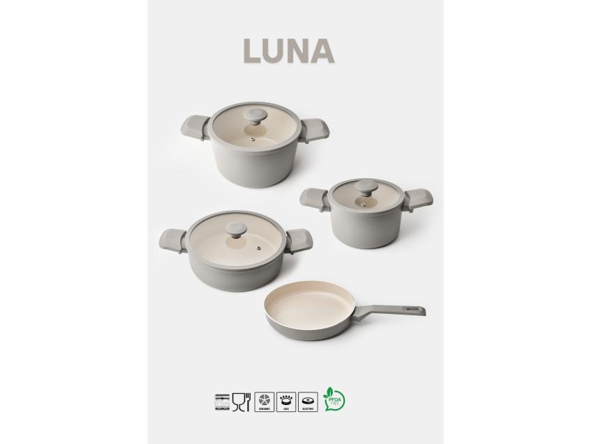 Luna 7 Parça Crystal Tencere ve Tava Seti